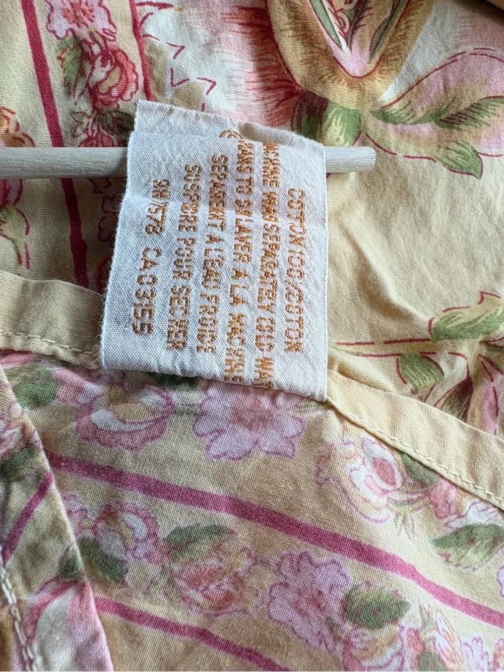 April Cornell Cotton Tablecloth Cottagecore Yellow Pink Flowers Rectangle